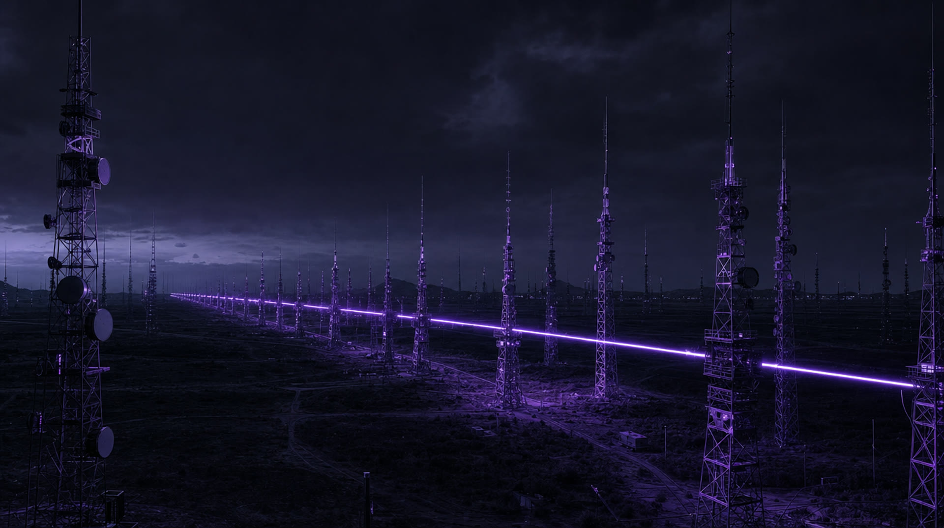 Dark transmission grid with a violet signal channel